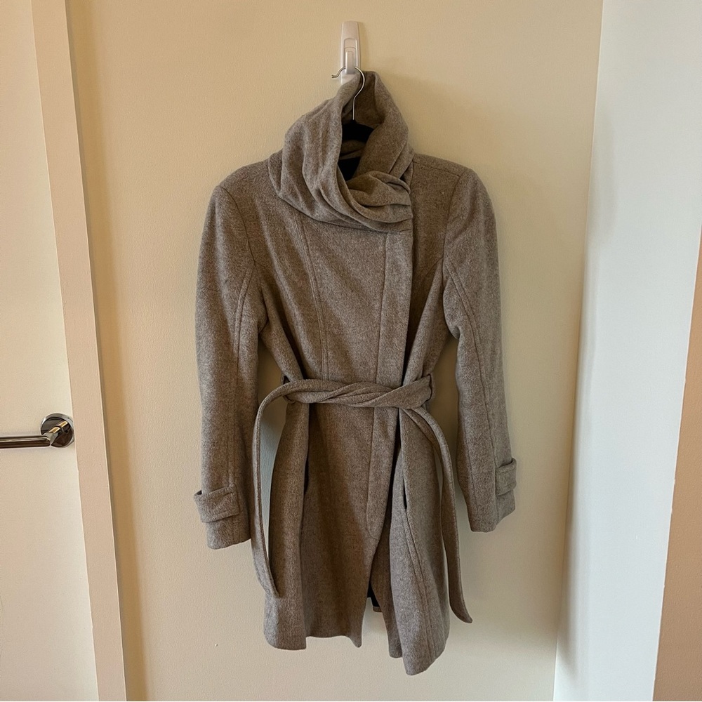Zara grey funnel coat medium